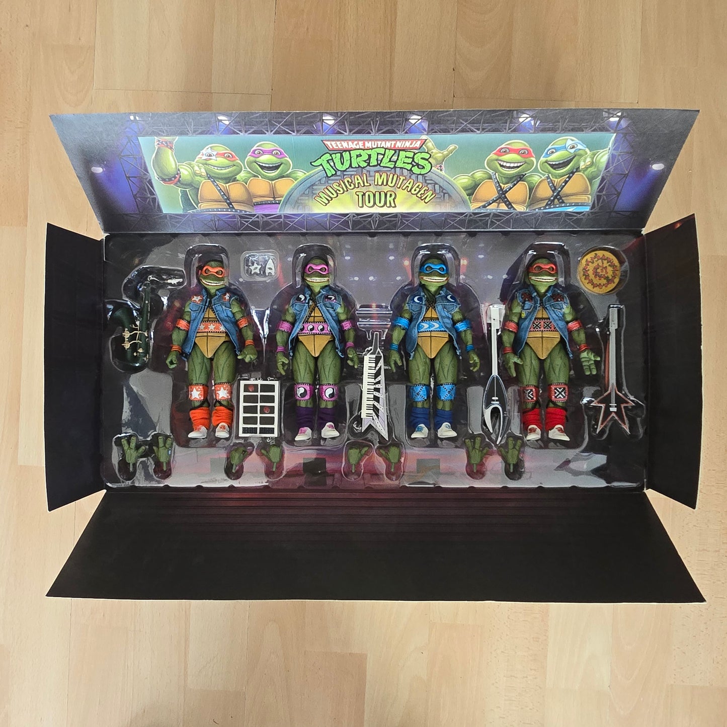 NECA TMNT Musical Mutagen Tour Figures - 2020 Convention Exclusive - Ex Display